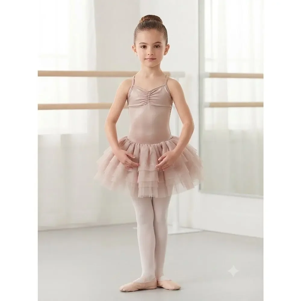 Bloch Girls Champagne Shimmer Tutu Dress Size 6X-7 Ballet
